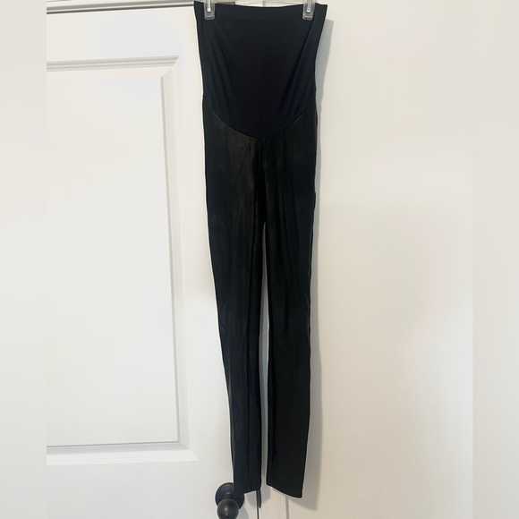 SPANX Mama Maternity Faux Leather Leggings Very Black - Picture 4 of 9